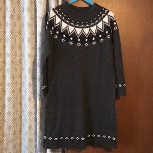 Fair Isle Heather Grey Sweater Dress.